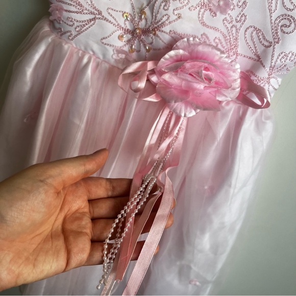 Pink Fluffy Party Princess Dress w/ rose - Picture 5 of 7
